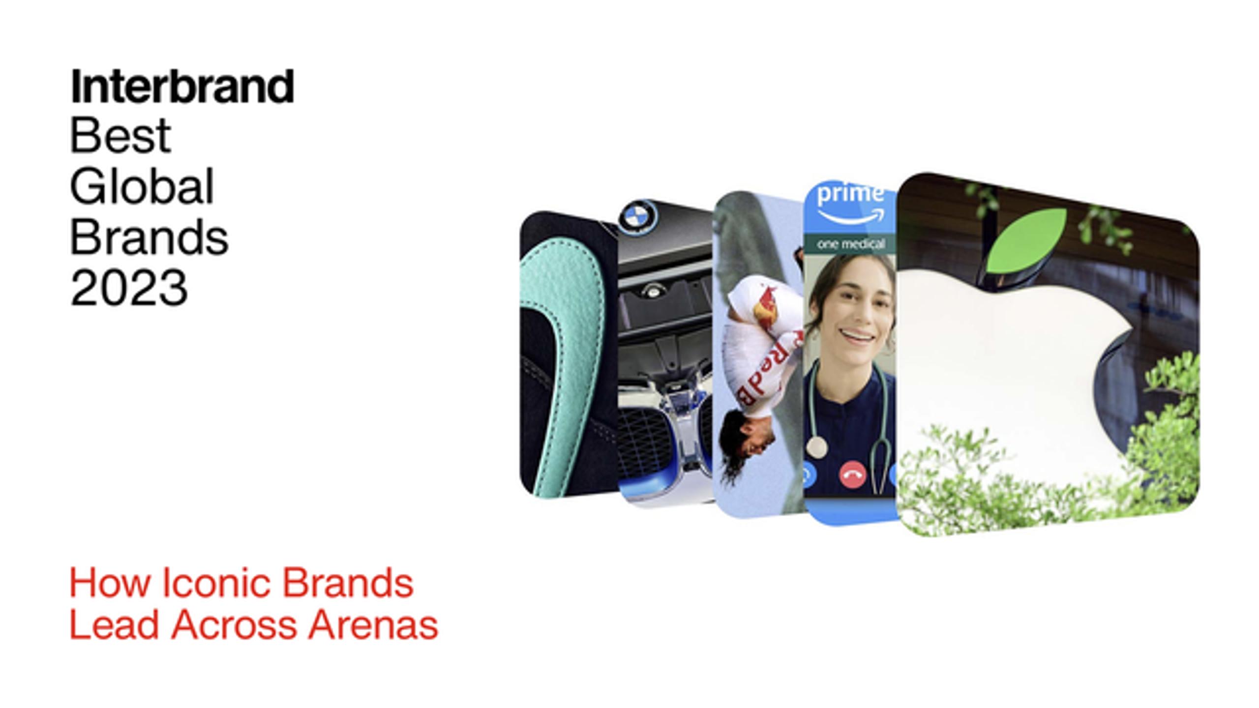 Interbrand Best Global Brands 2023 report cover link card.